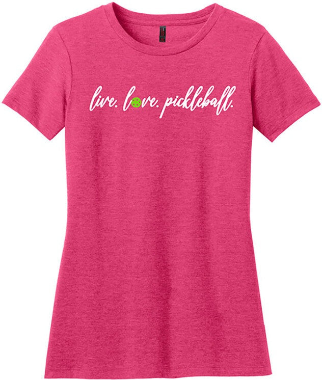 Live Love Pickleball S/s Tee (w) Watermelon - Heathered