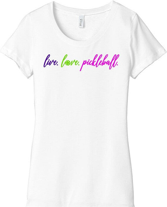 Live Love Pickleball Tee (w) (white)