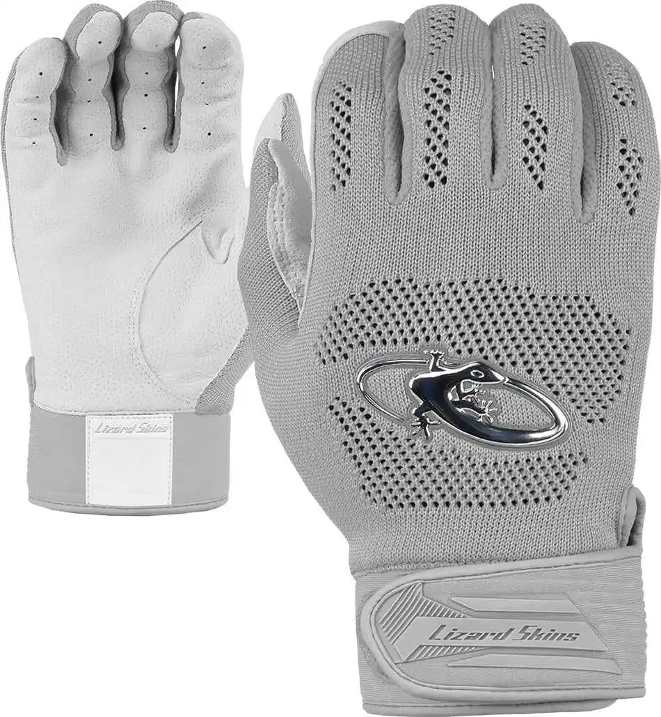 Lizard Skins Pro Knit V3 Adult Batting Gloves - Titanium Gray