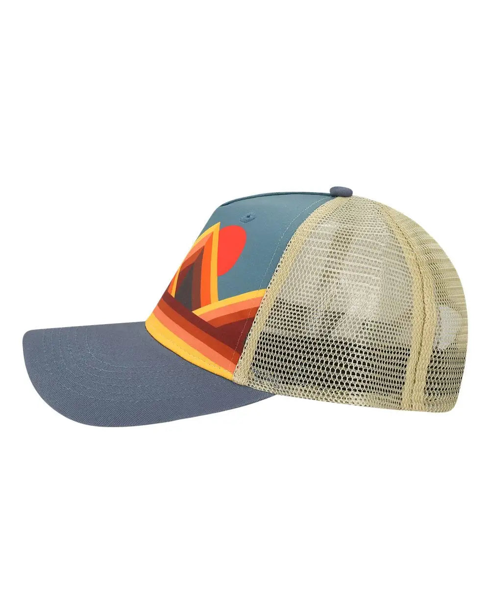 Locale 5ptkr Trucker Cap - Mountain Contours Maroon Slate - one Size Fits Most