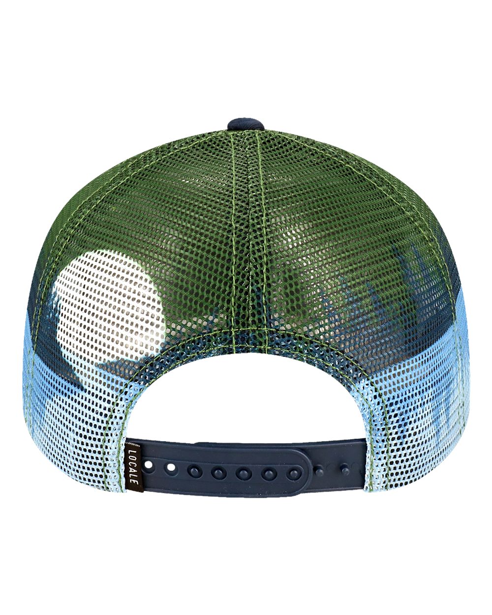 Locale 5ptkrs Plain Front Five-panel Trucker Cap - Deep Teal Lake Moonrise Navy
