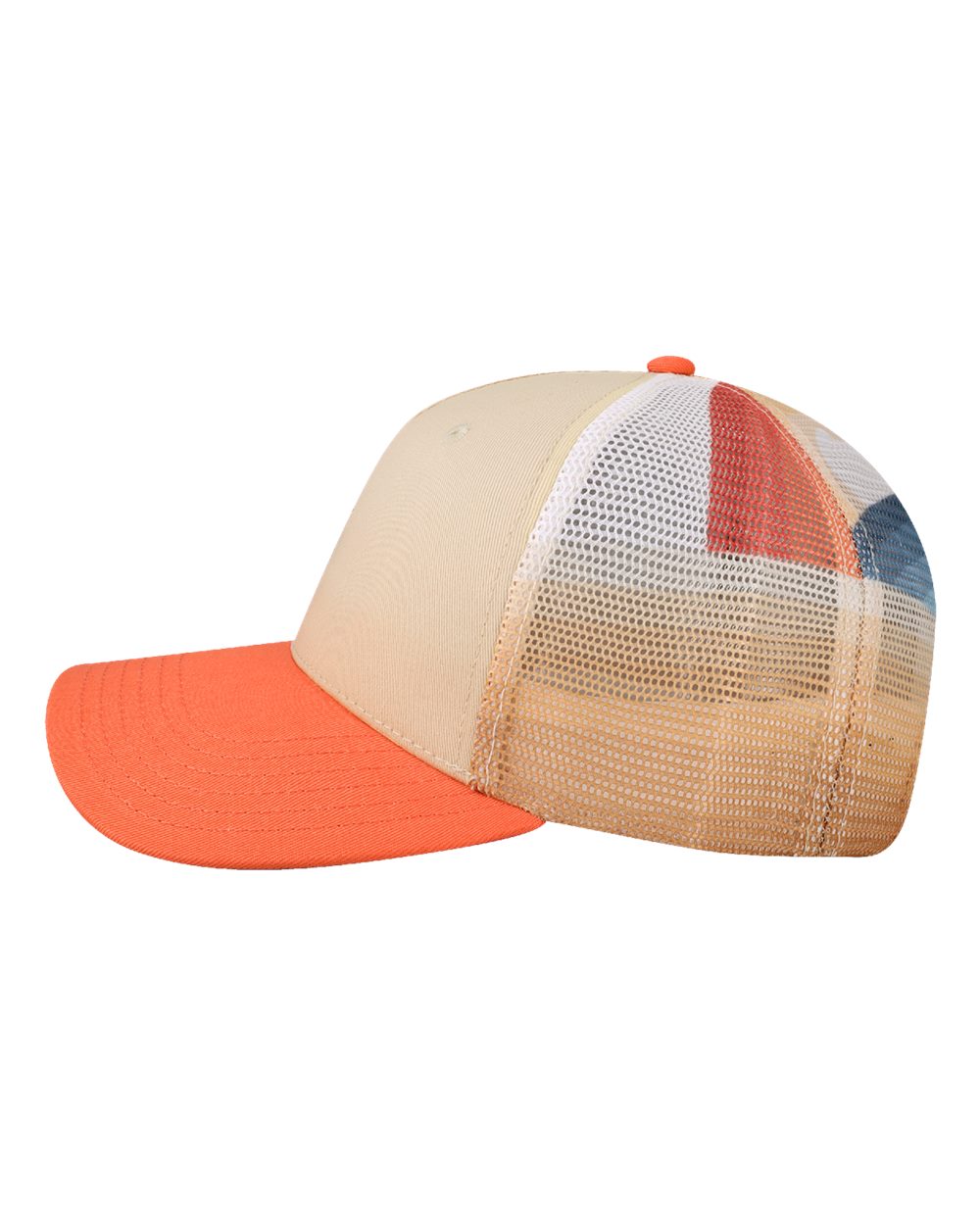 Locale 5ptkrs Plain Front Five-panel Trucker Cap - Natural Coral Coast