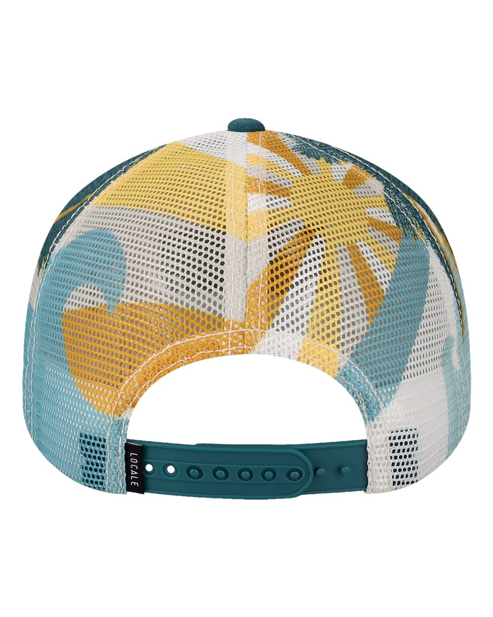 Locale 5ptkrs Plain Front Five-panel Trucker Cap - Natural Sunburst Waves Deep Blue