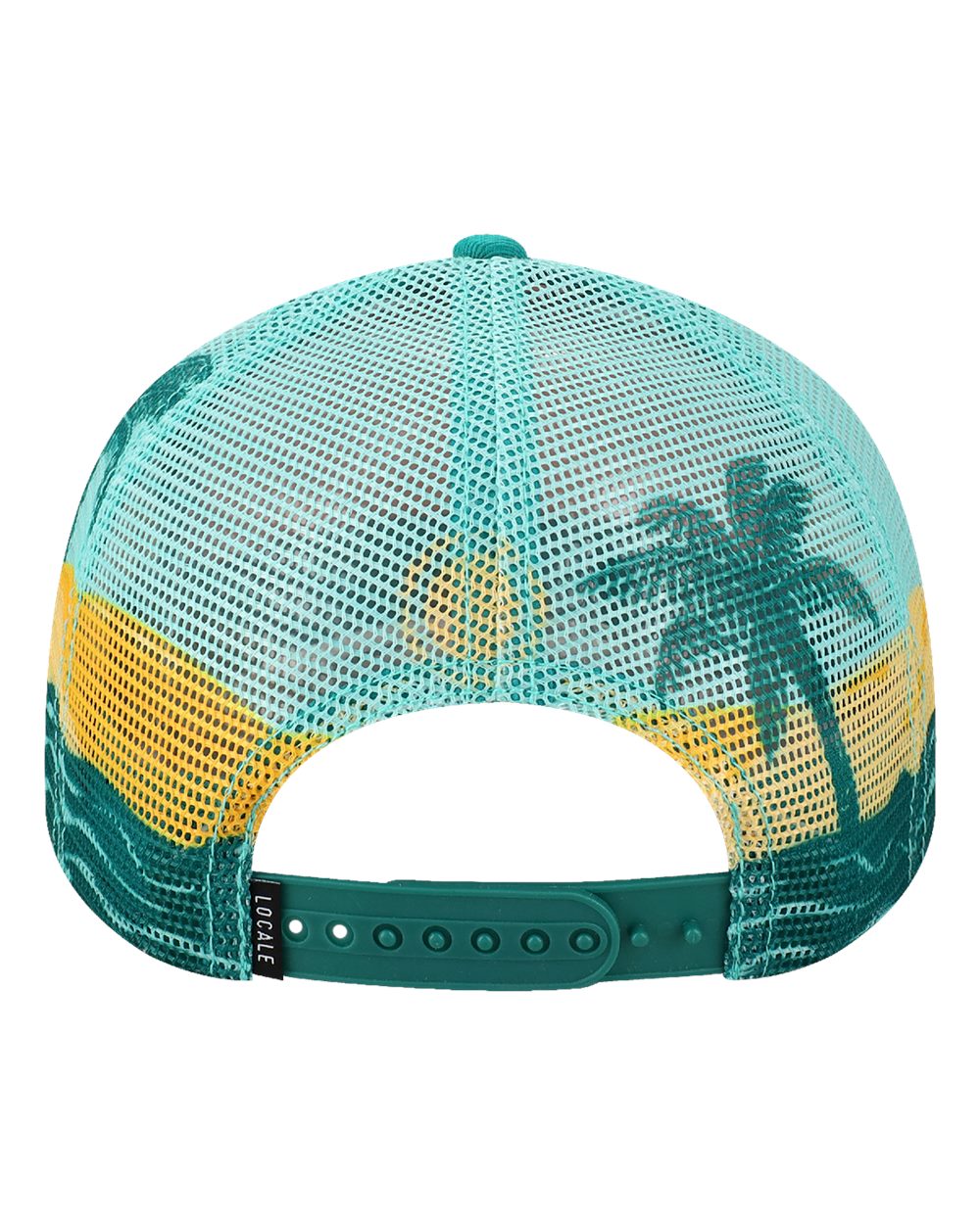 Locale 5ptkrs Plain Front Five-panel Trucker Cap - Peach Palms Beach Dunes Teal