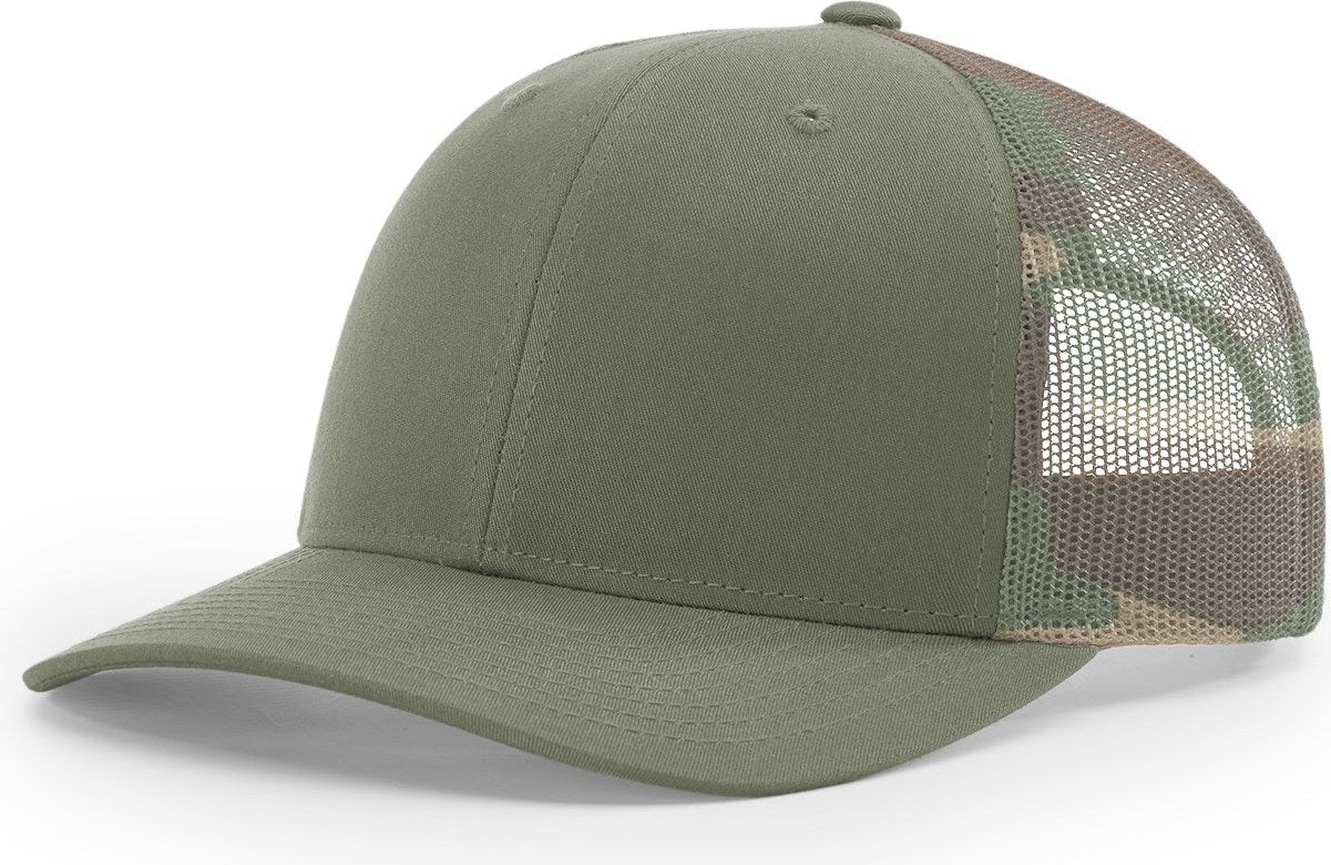 Loden/Green Camo Printed Mesh Trucker