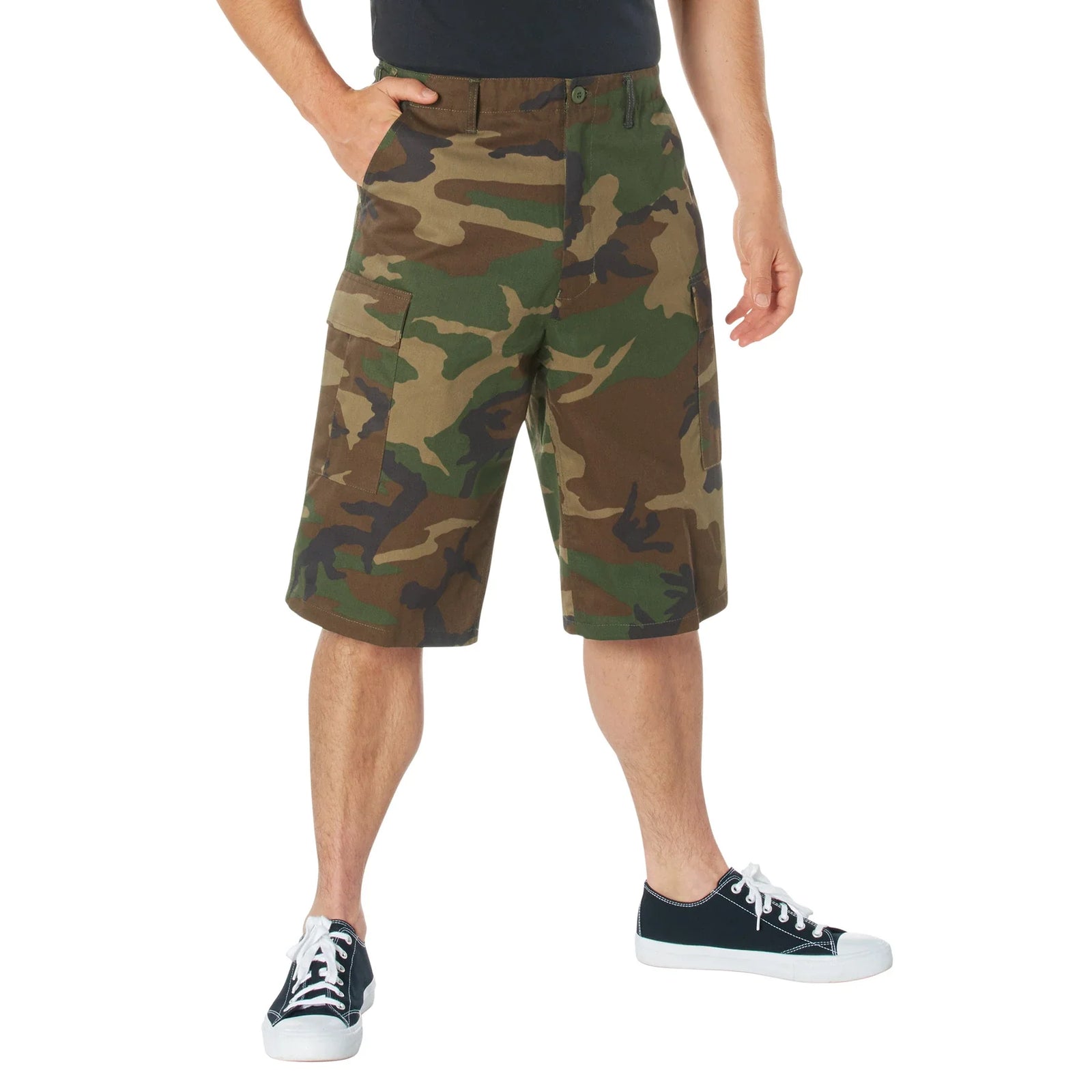 Long Length Camo Bdu Shorts - Woodland / Xs