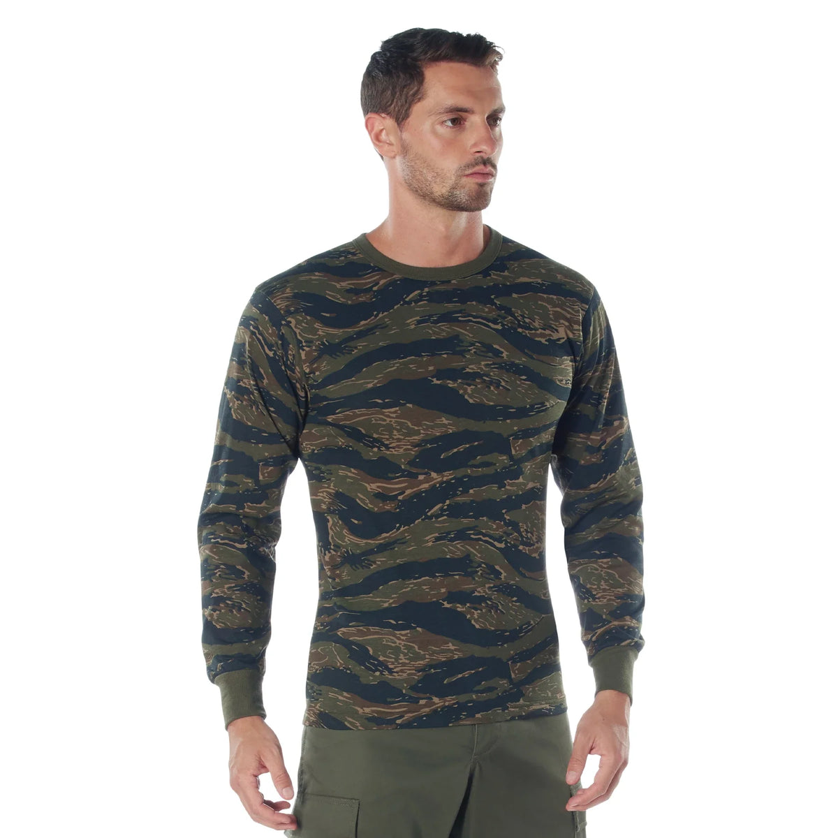 Long Sleeve Color Camo T-shirt - Tiger Stripe / 3xl