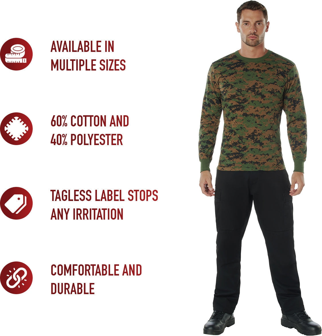 Long Sleeve Digital Camo T-shirt