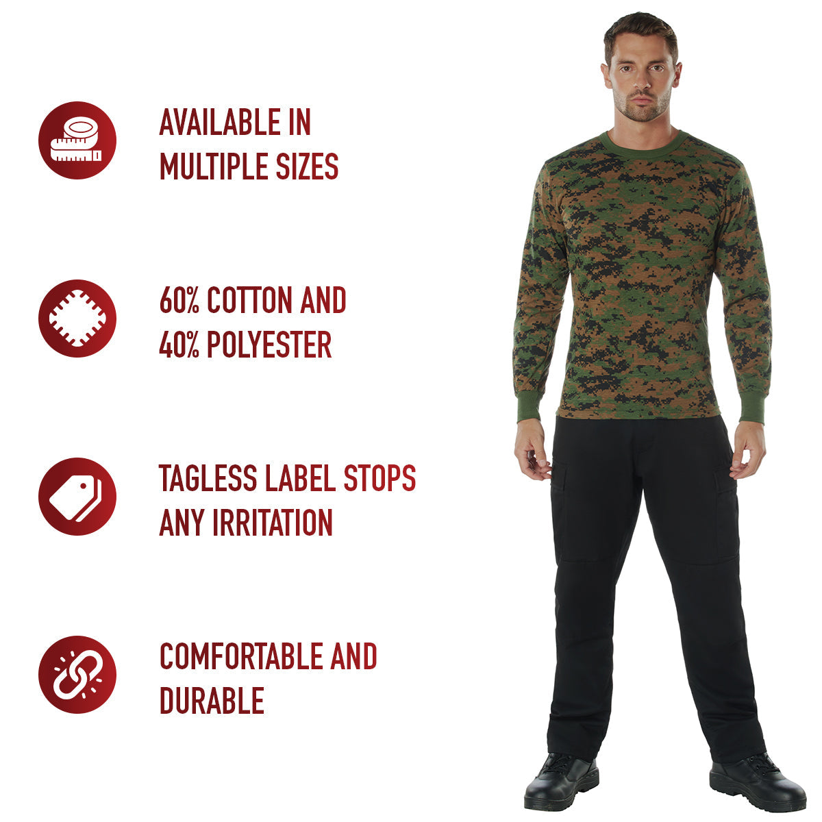 Long Sleeve Digital Camo T-shirt