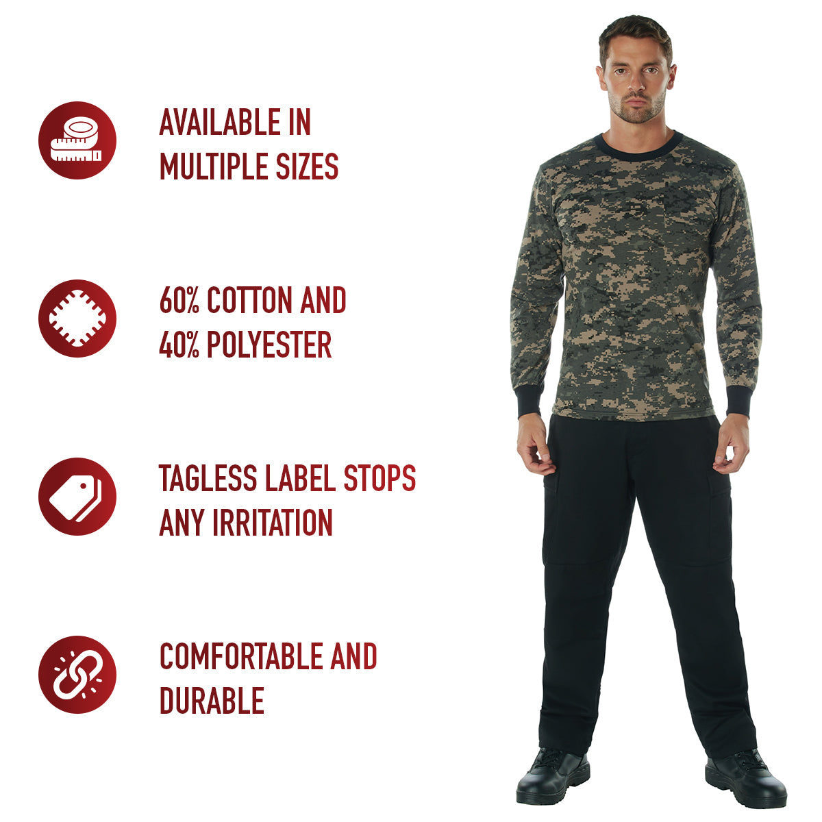 Long Sleeve Digital Camo T-shirt