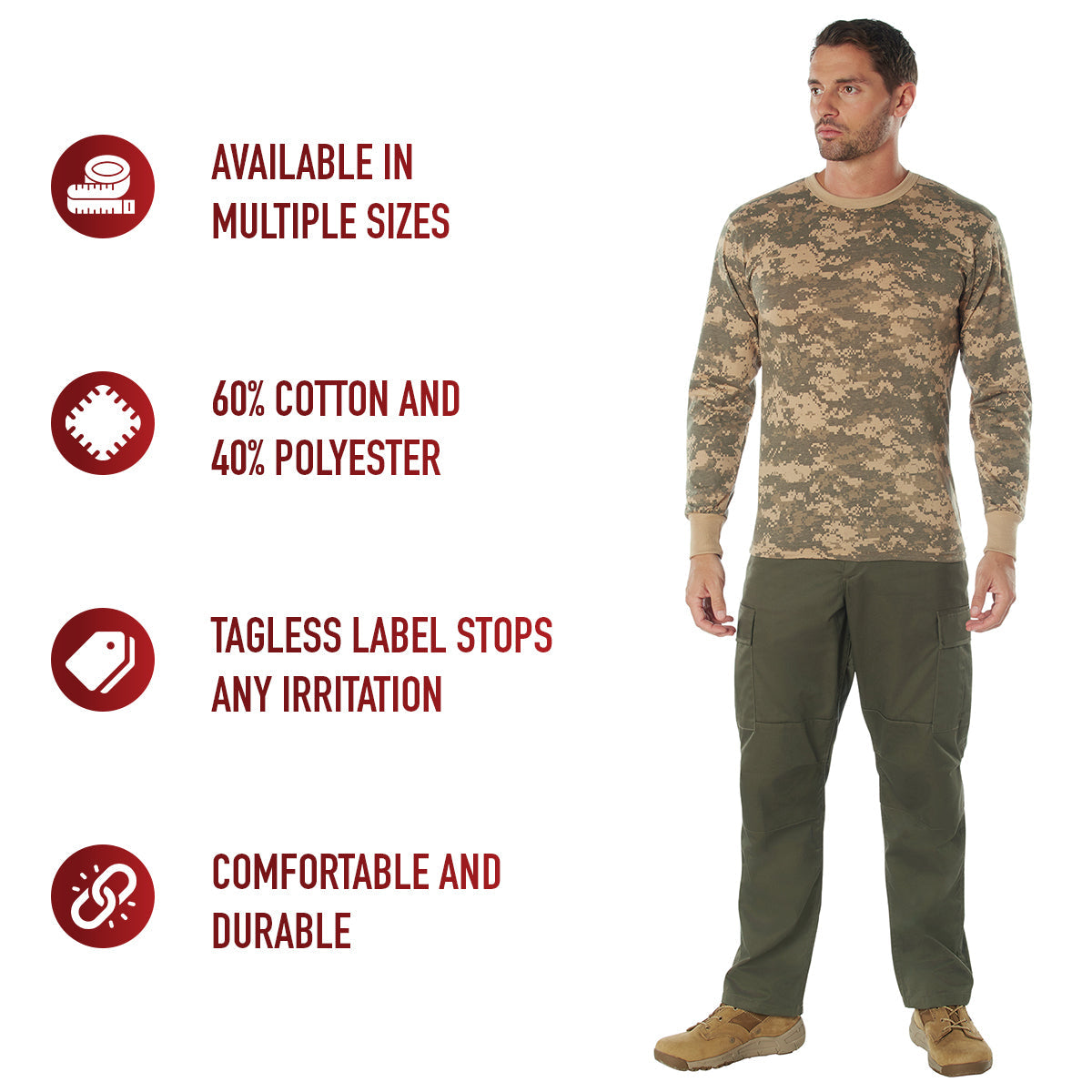 Long Sleeve Digital Camo T-shirt