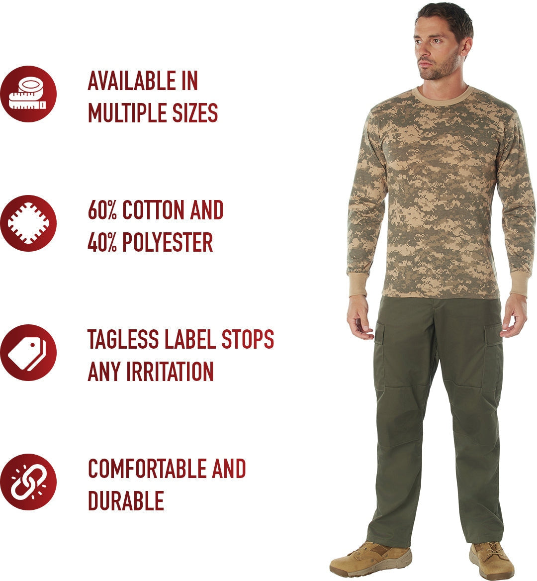Long Sleeve Digital Camo T-shirt