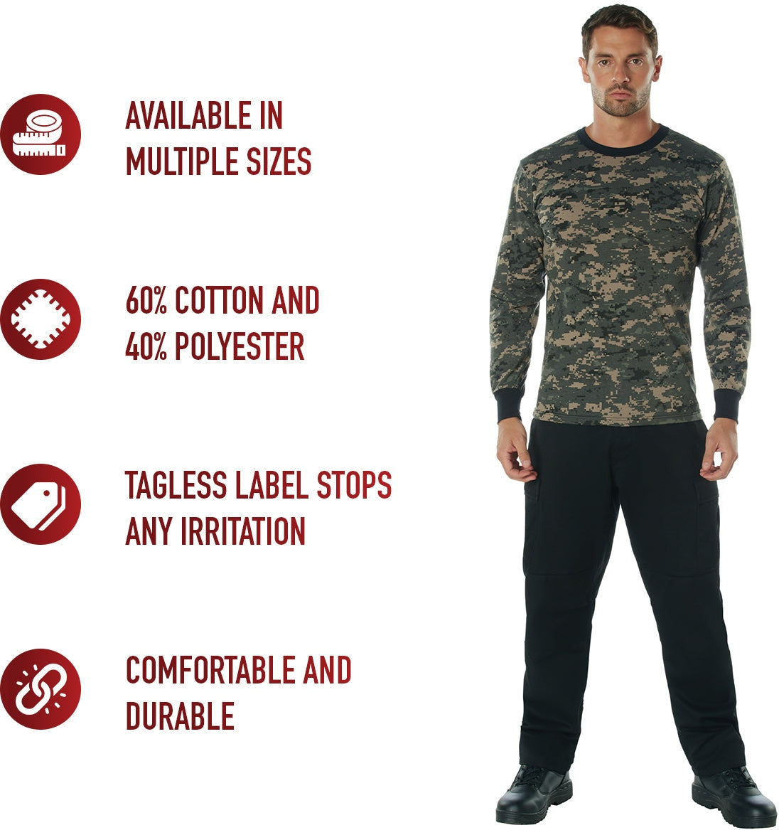 Long Sleeve Digital Camo T-shirt