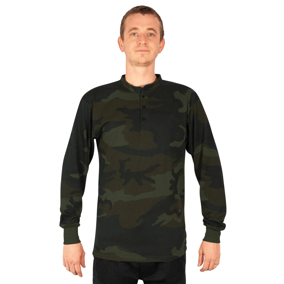 Long Sleeve Henley T-shirt