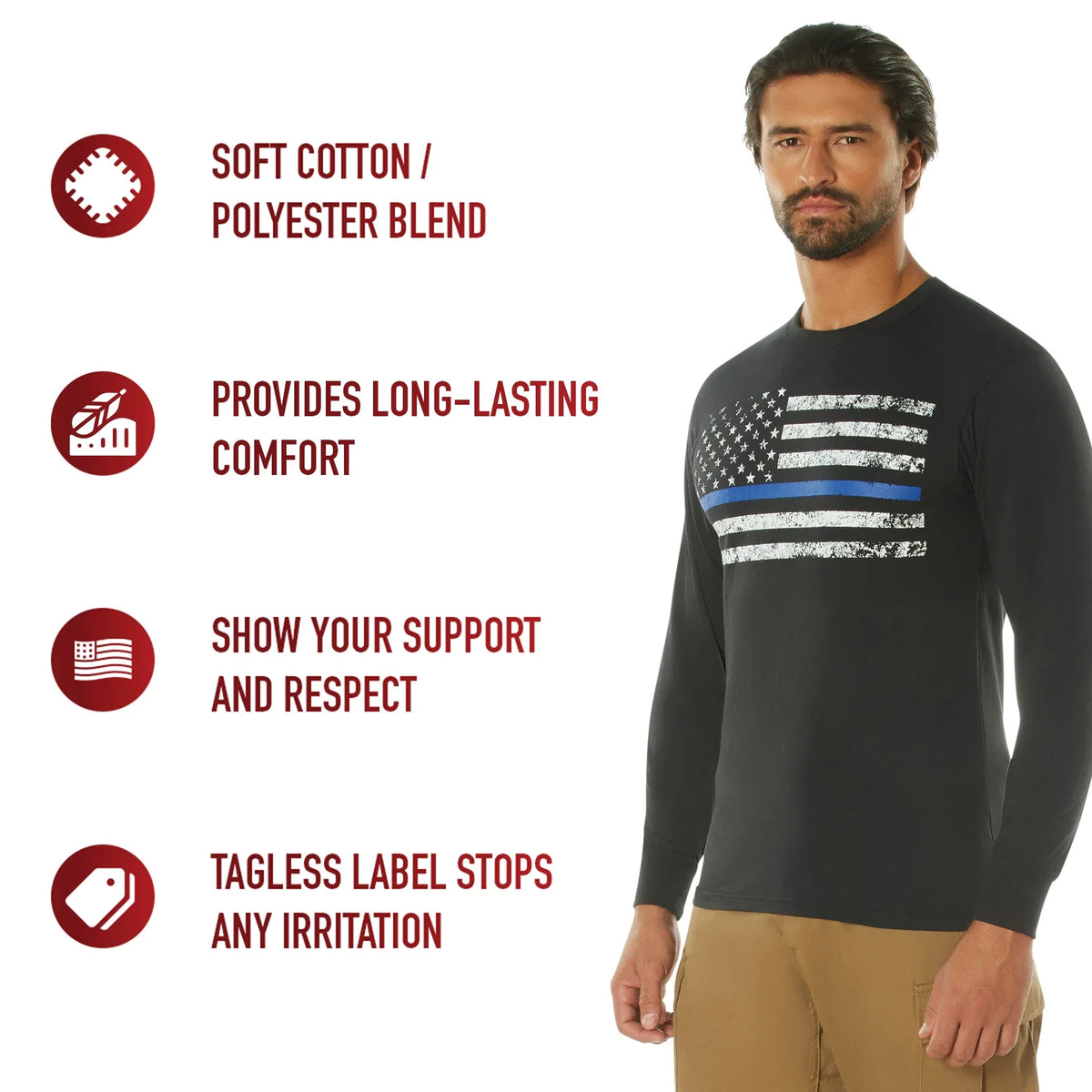 Long Sleeve Thin Blue Line T-shirt