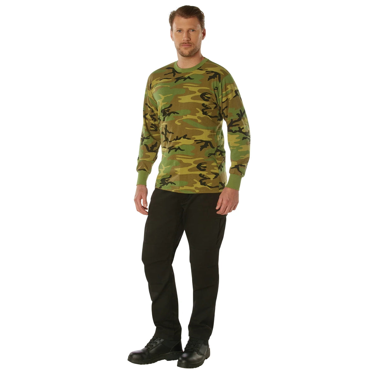 Long Sleeve Vintage T-shirt - Woodland Camo - s