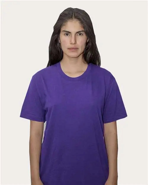 Los Angeles Apparel 20001 Usa-made Fine Jersey T-shirt - Purple - Adult Xs