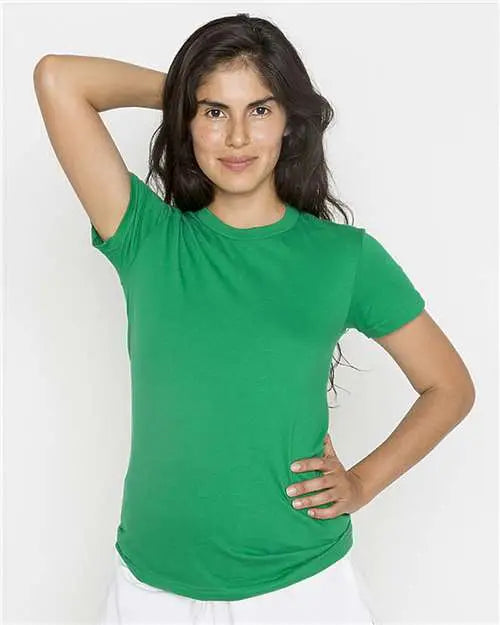 Los Angeles Apparel 21002 Usa-made Women’s Fine Jersey T-shirt - Kelly Green - Ladies s