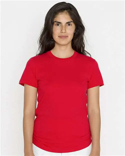 Los Angeles Apparel 21002 Usa-made Women’s Fine Jersey T-shirt - Red - Ladies s