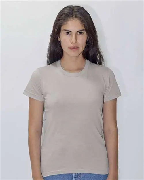 Los Angeles Apparel 21002 Usa-made Women’s Fine Jersey T-shirt - Silver - Ladies s