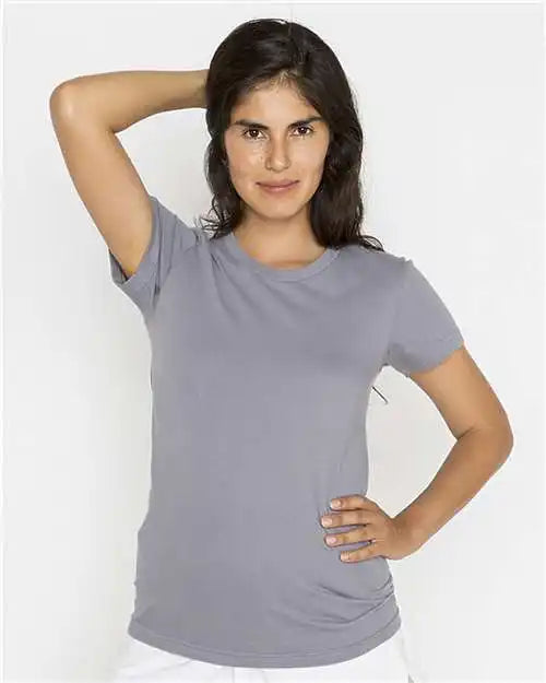 Los Angeles Apparel 21002 Usa-made Women’s Fine Jersey T-shirt - Slate - s