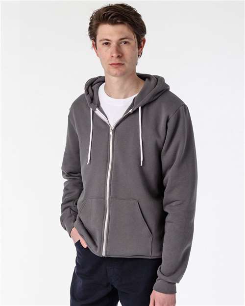Los Angeles Apparel F97 Usa-made Flex Fleece Full-zip Hooded Sweatshirt - Asphalt - Adult Xs