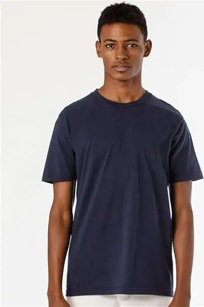 Los Angeles Apparel Ff01 Usa-made 50/50 Poly/cotton T-shirt - Navy - Adult Xs