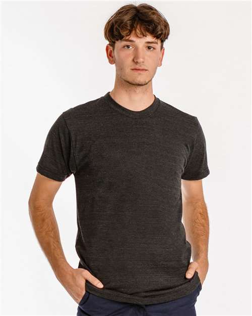 Los Angeles Apparel Tr01 Usa-made Triblend T-shirt - Tri-black - Adult Xs