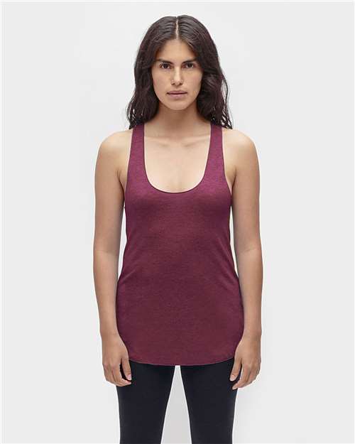 Los Angeles Apparel Tr3008 Usa-made Women’s Triblend Racerback Tank Top - Tri-cranberry - Ladies Xs