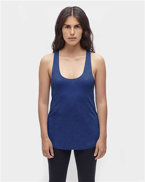 Los Angeles Apparel Tr3008 Usa-made Women’s Triblend Racerback Tank Top - Tri-indigo - Ladies Xs