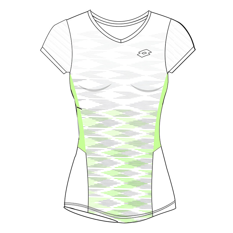 Lotto Girls Tech 1 D4 Tee (white/green) - Wht / Xs