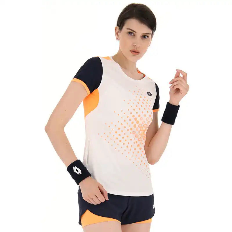 Lotto Top Ten Iv Tee 1 Women’s White Orange