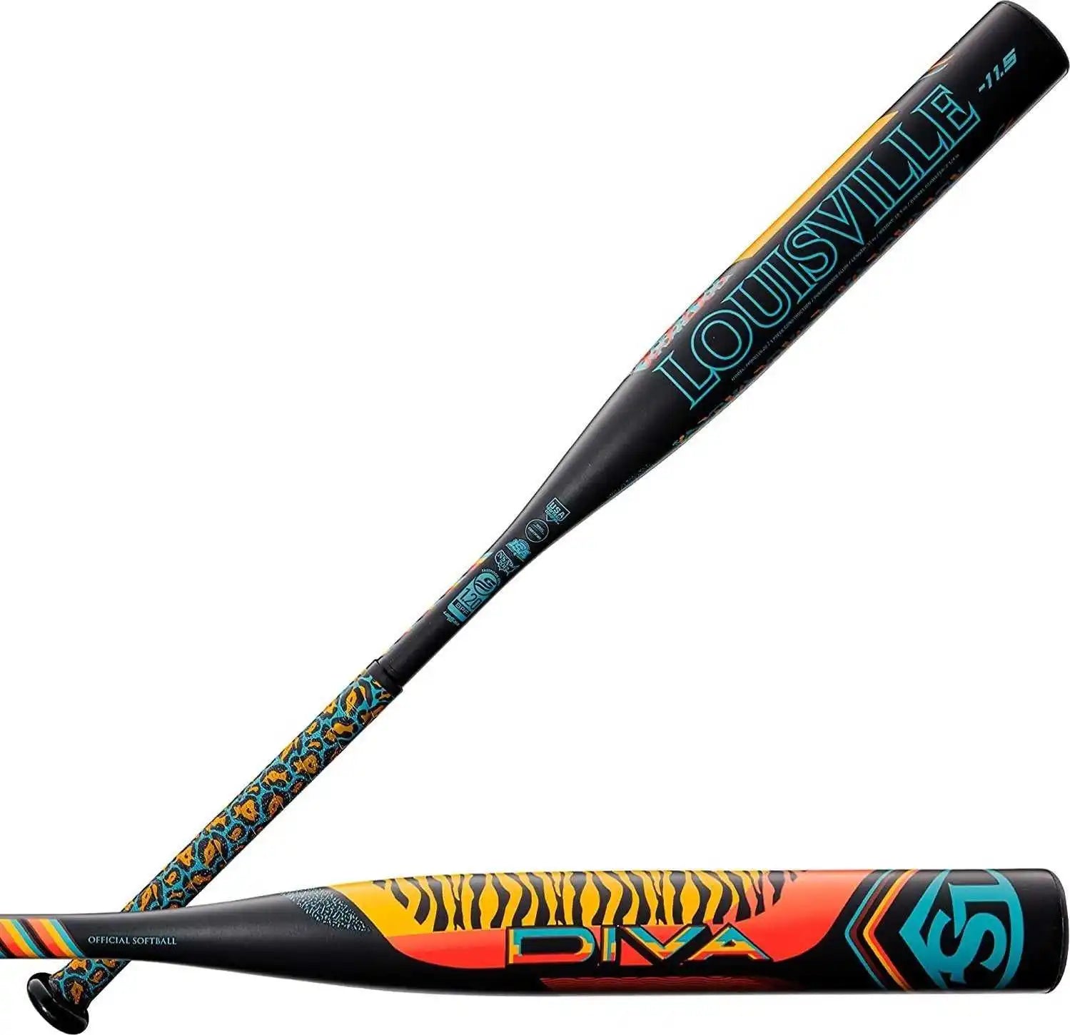 Louisville Slugger 2022 Diva (-11.5) Fastpitch Bat - Black Orange