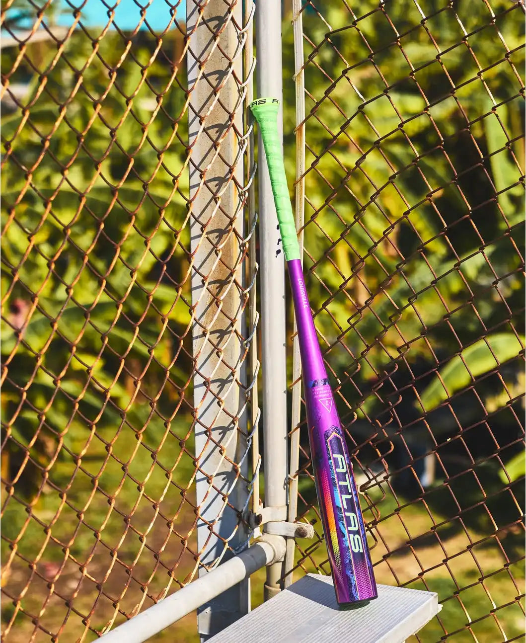 Louisville Slugger 2025 Atlas Neon Energy (-3) Bbcor Bat Wbl4164010 - Green Purple