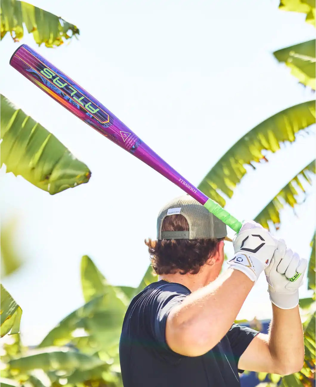 Louisville Slugger 2025 Atlas Neon Energy (-3) Bbcor Bat Wbl4164010 - Green Purple