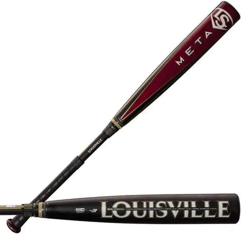 Louisville Slugger 2025 Meta (-3) Bbcor Bat - Black Maroon