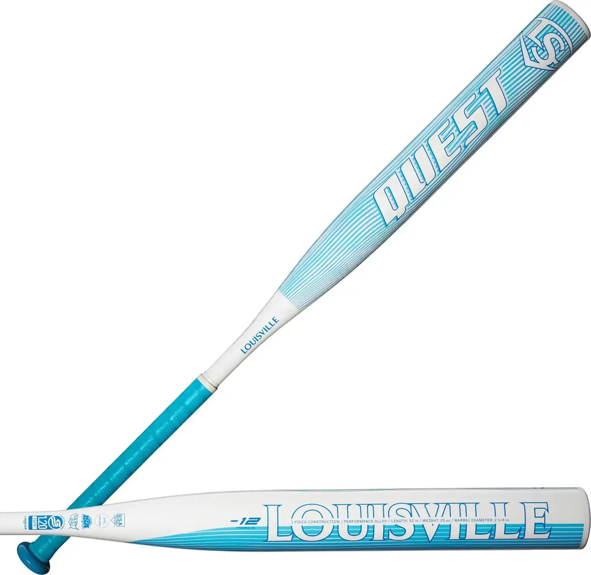 Louisville Slugger 2025 Quest (-12) Fastpitch Bat Wbl2987010 - Light Blue White