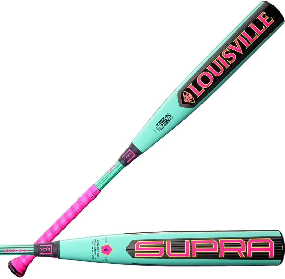 Louisville Slugger 2026 Supra (-8) Usssa 2 3/4’’ Bat Wbl4119010 - Mint Green Pink