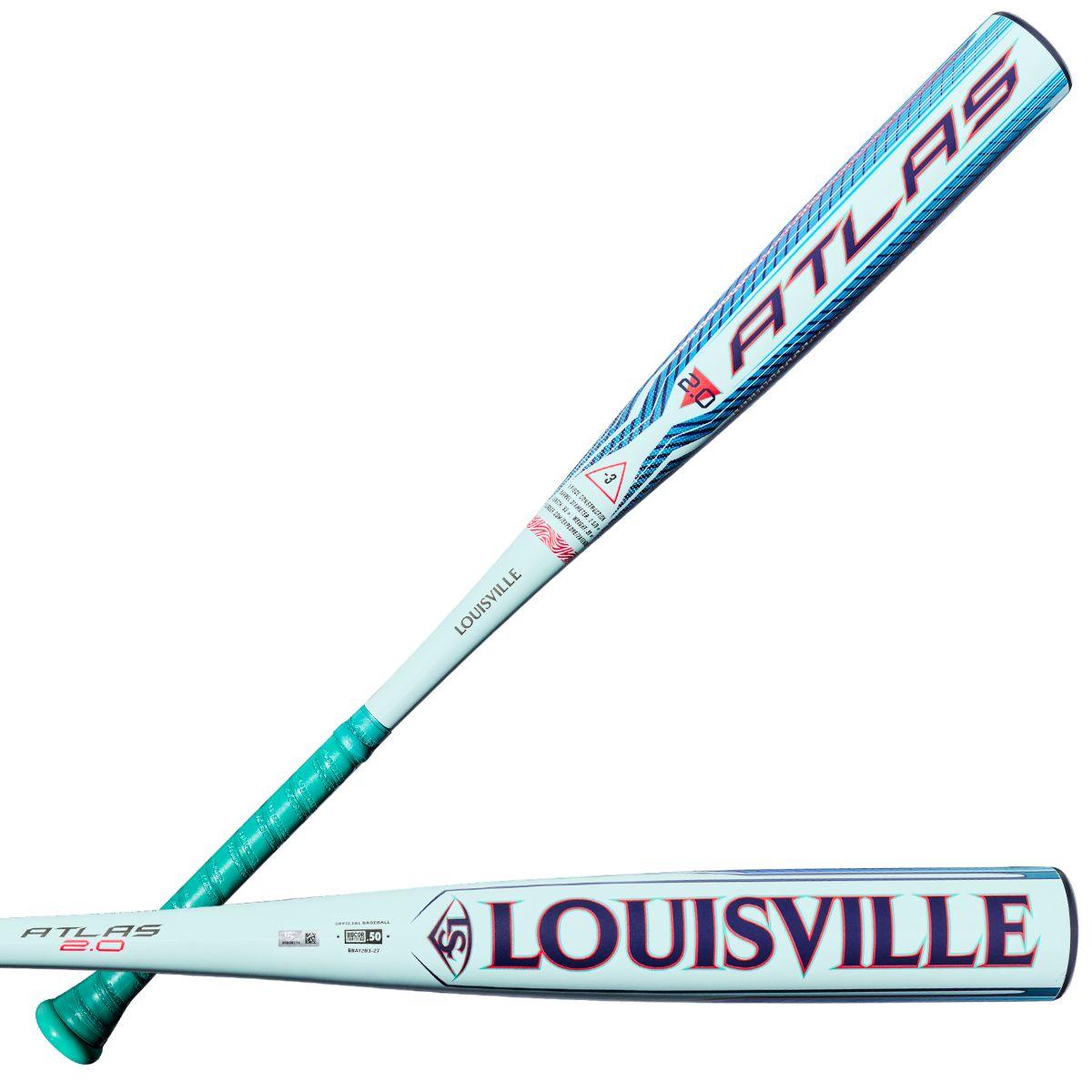 Louisville Slugger 2027 Atlas 2.0 (-3) Bbcor Bat Wbl4248010 - Teal Blue Red