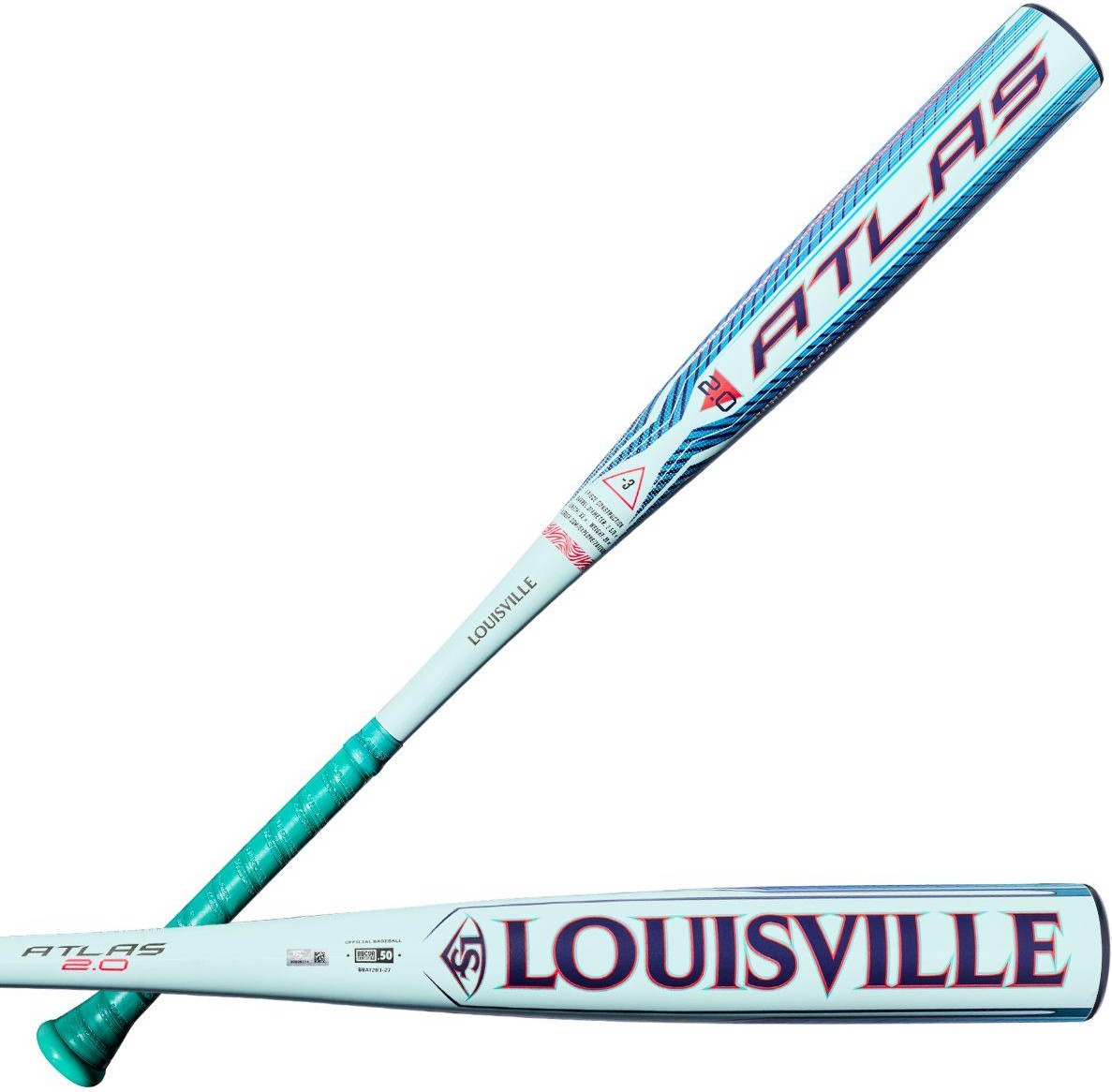 Louisville Slugger 2027 Atlas 2.0 (-3) Bbcor Bat Wbl4248010 - Teal Blue Red