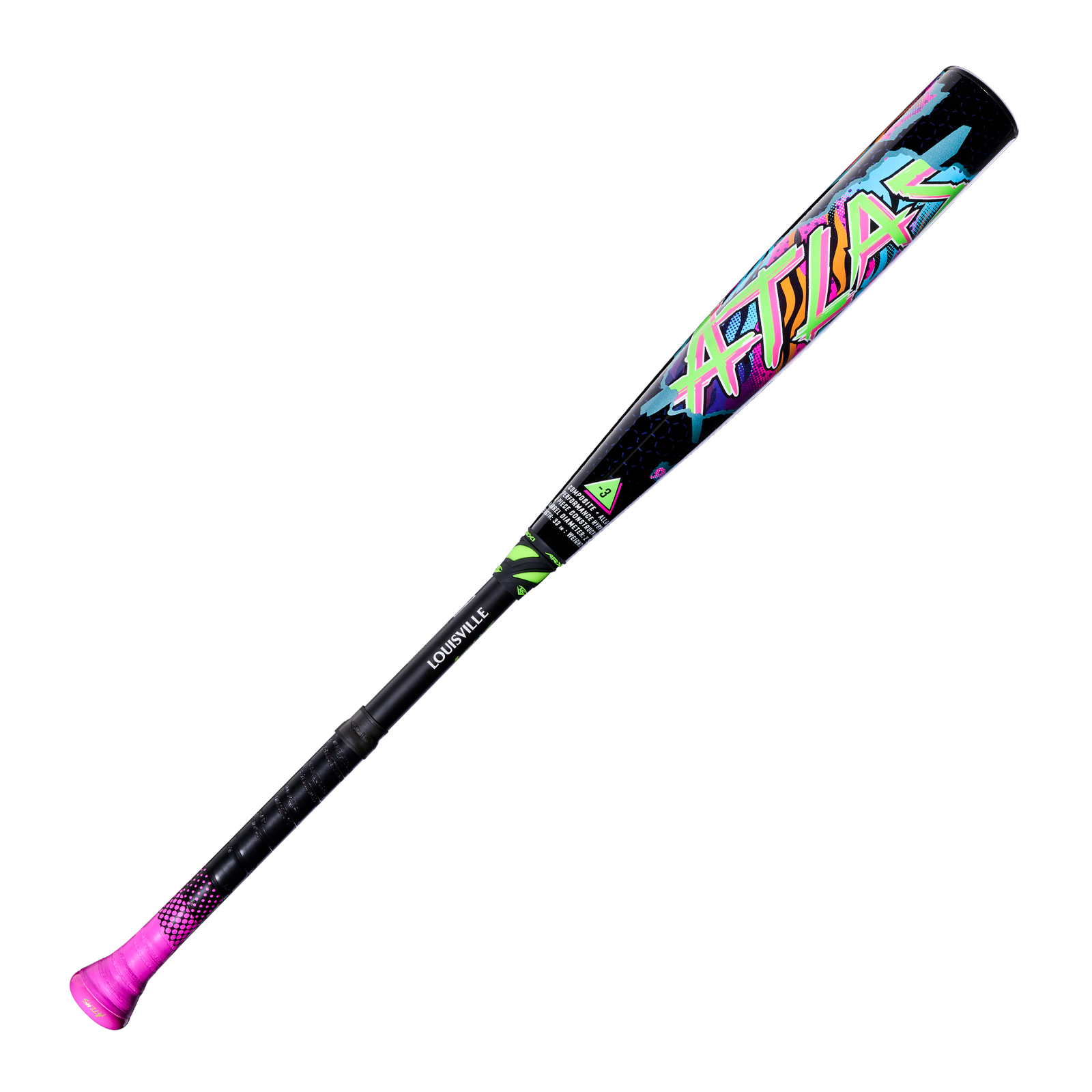 Louisville Slugger 2027 Atlas Hybrid (-3) Bbcor Bat Wl2701701 - Neon Night