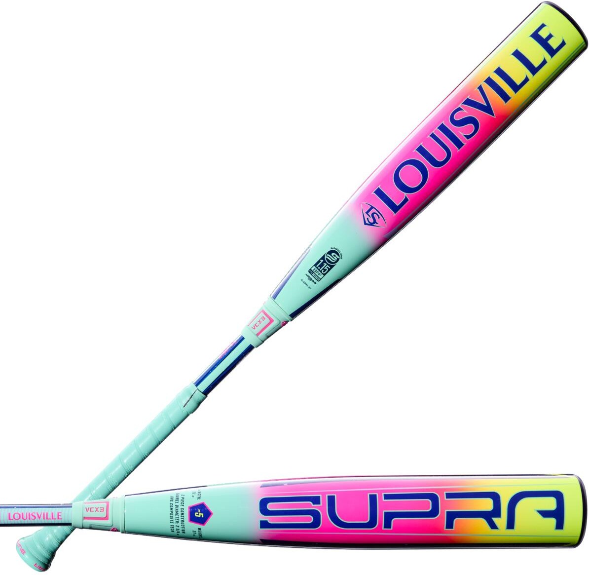 Louisville Slugger 2027 Supra (-5) Usssa Bat Wbl4253010 - Neon Mint & Pink