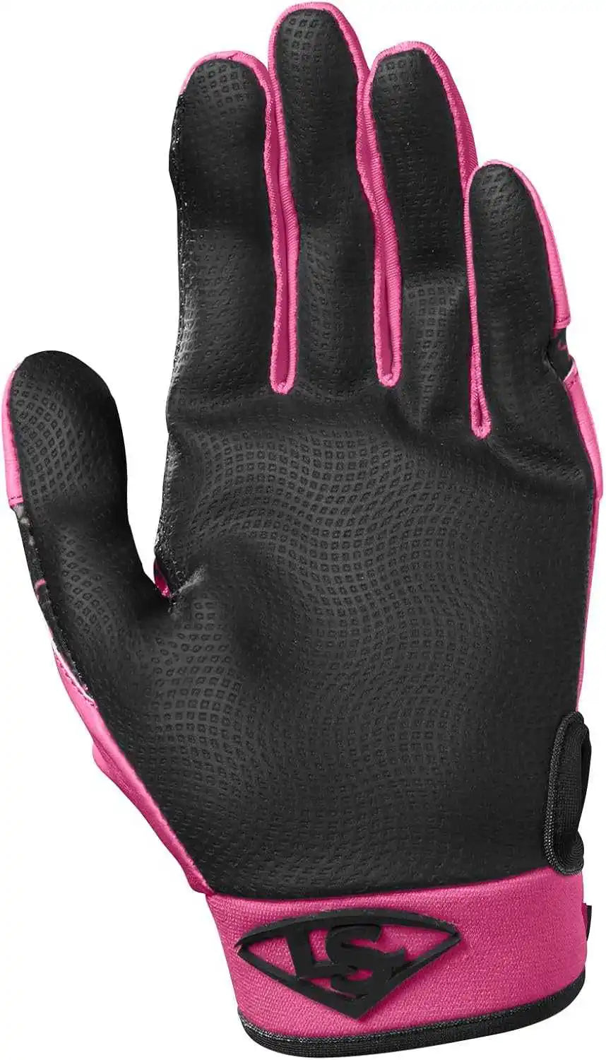 Louisville Slugger Party Animals Youth Genuine V2 Batting Glove - Pink Black