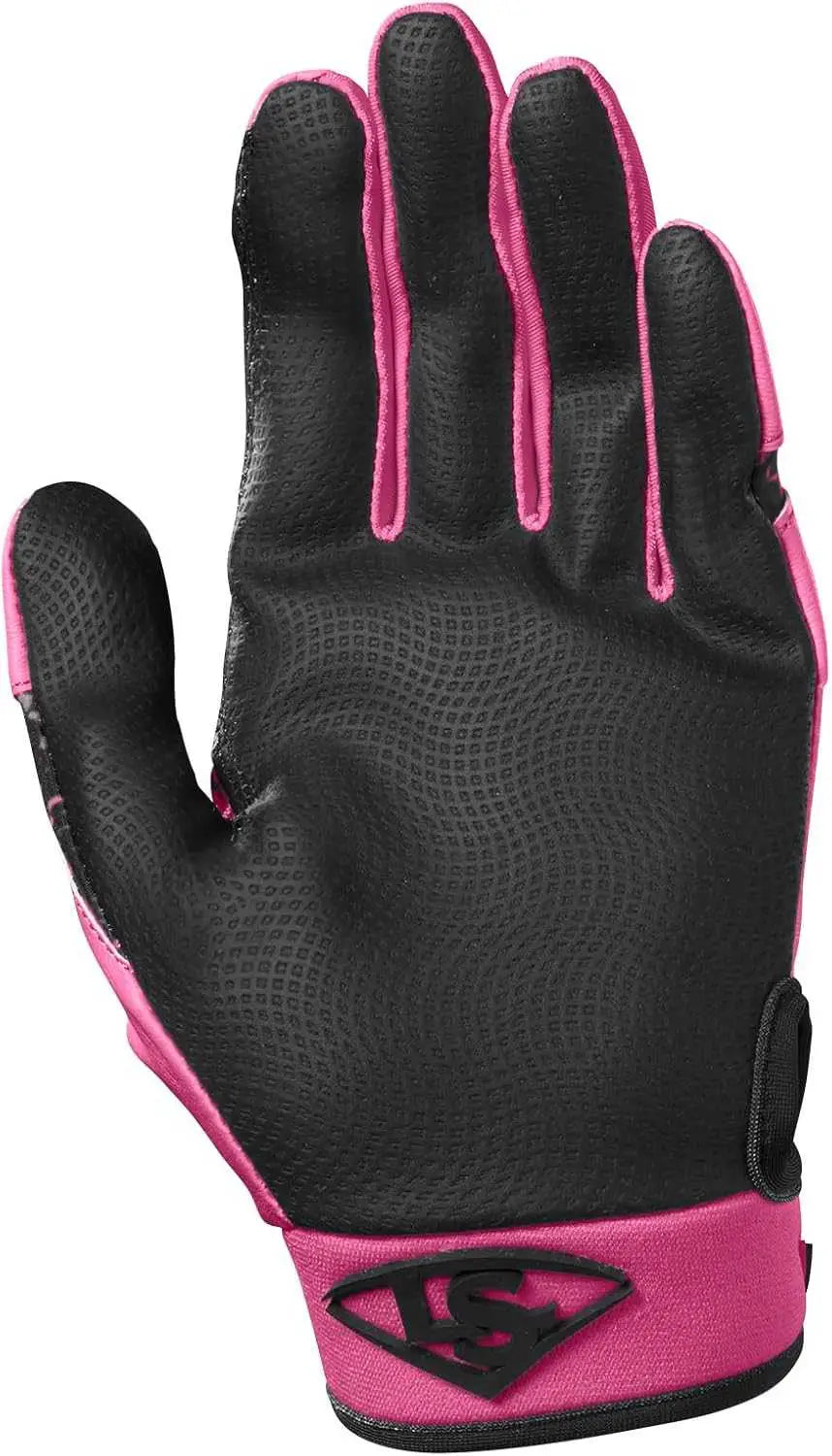 Louisville Slugger Party Animals Youth Genuine V2 Batting Glove - Pink Black