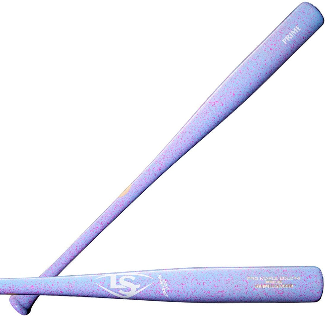 Louisville Slugger Pro Prime Maple Elly De La Cruz Baseball Bat WBL4155010 - Light Blue Neon Pink Splatter - HIT a Duble - 1