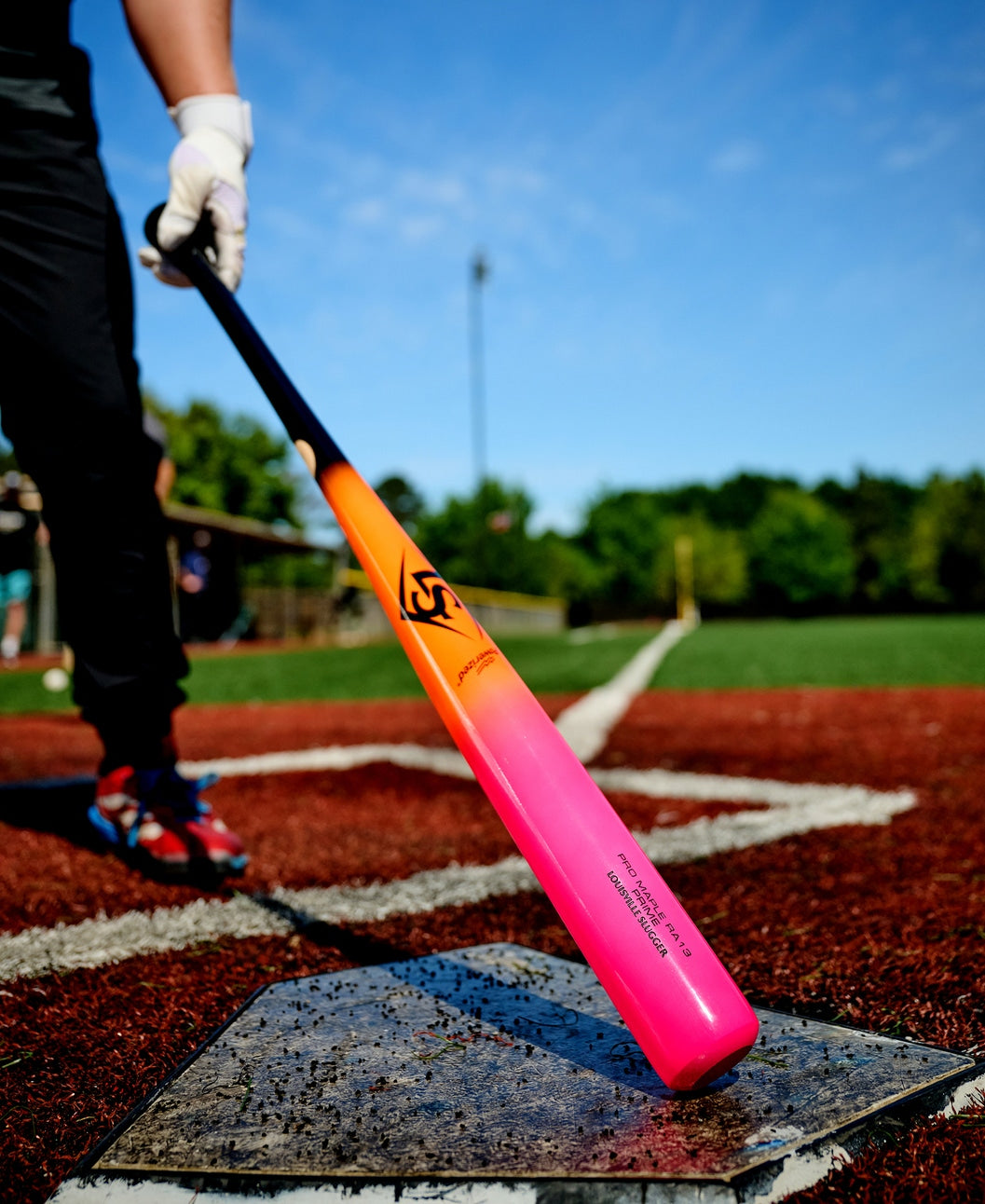 Louisville Slugger Pro Prime Ra13 Sunset Maple Bat Wbl4297010 - Black Neon Orange Pink