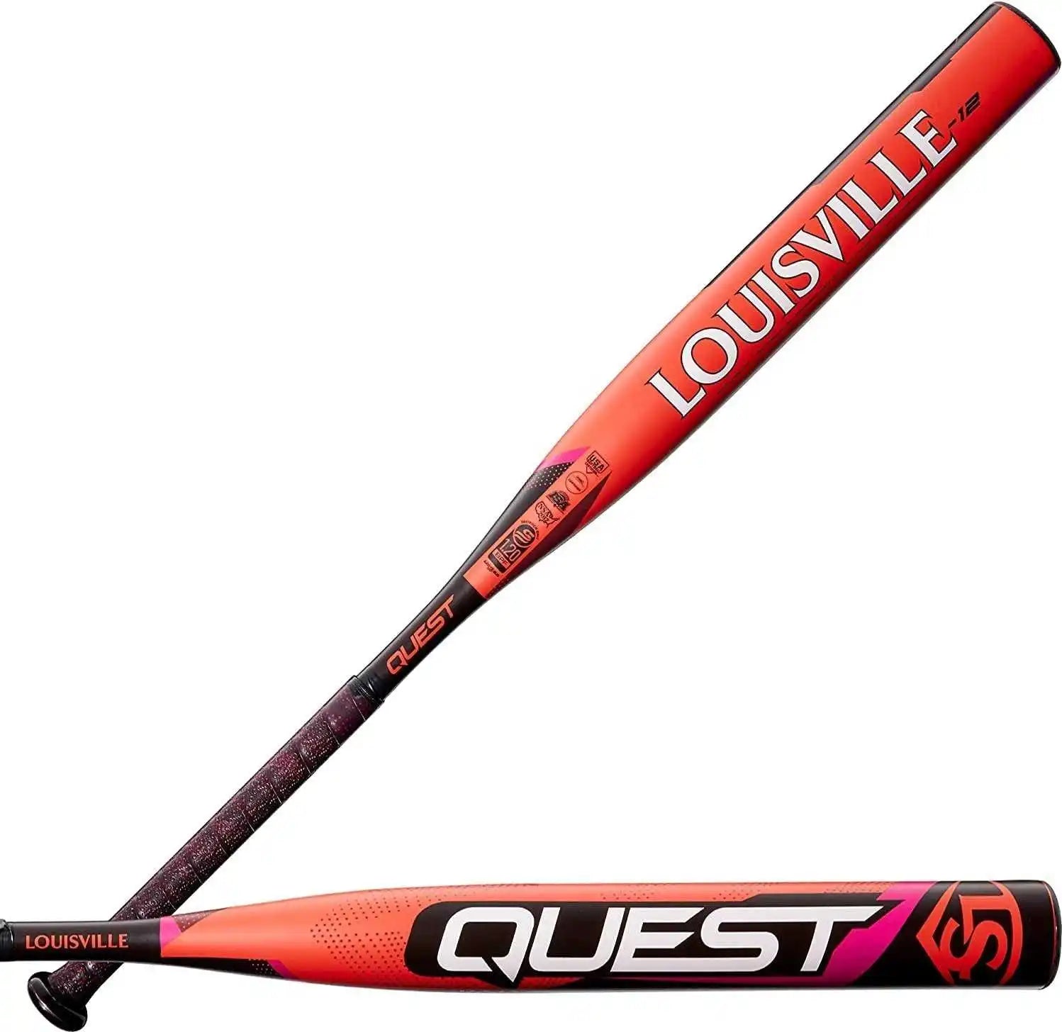 Louisville Slugger Quest (-12) Fastpitch Bat - Black Orange