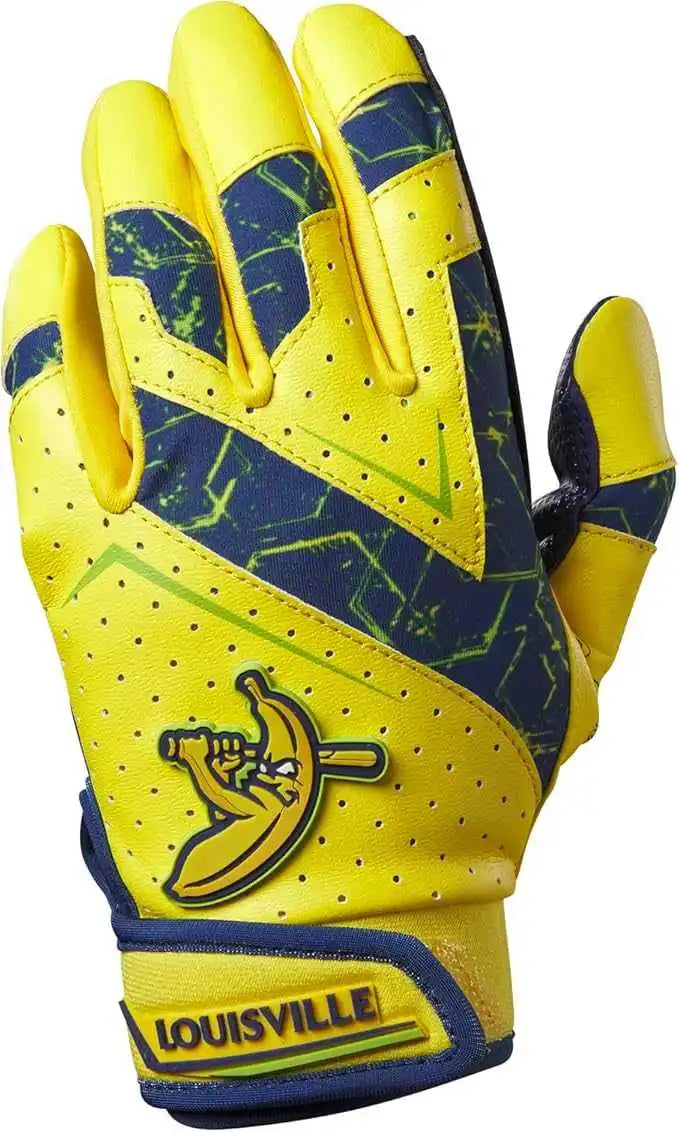 Louisville Slugger Savannah Bananas Youth Genuine V2 Batting Glove - Yellow Navy