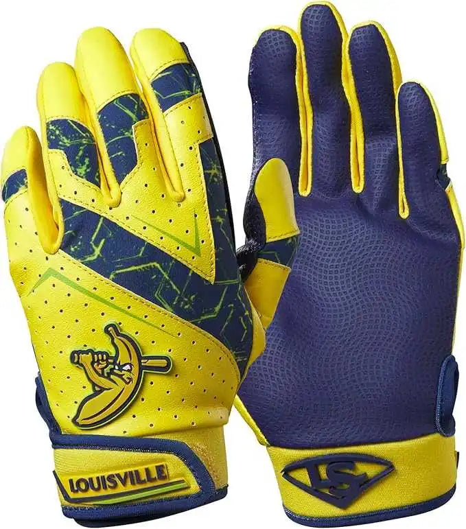 Louisville Slugger Savannah Bananas Youth Genuine V2 Batting Glove - Yellow Navy