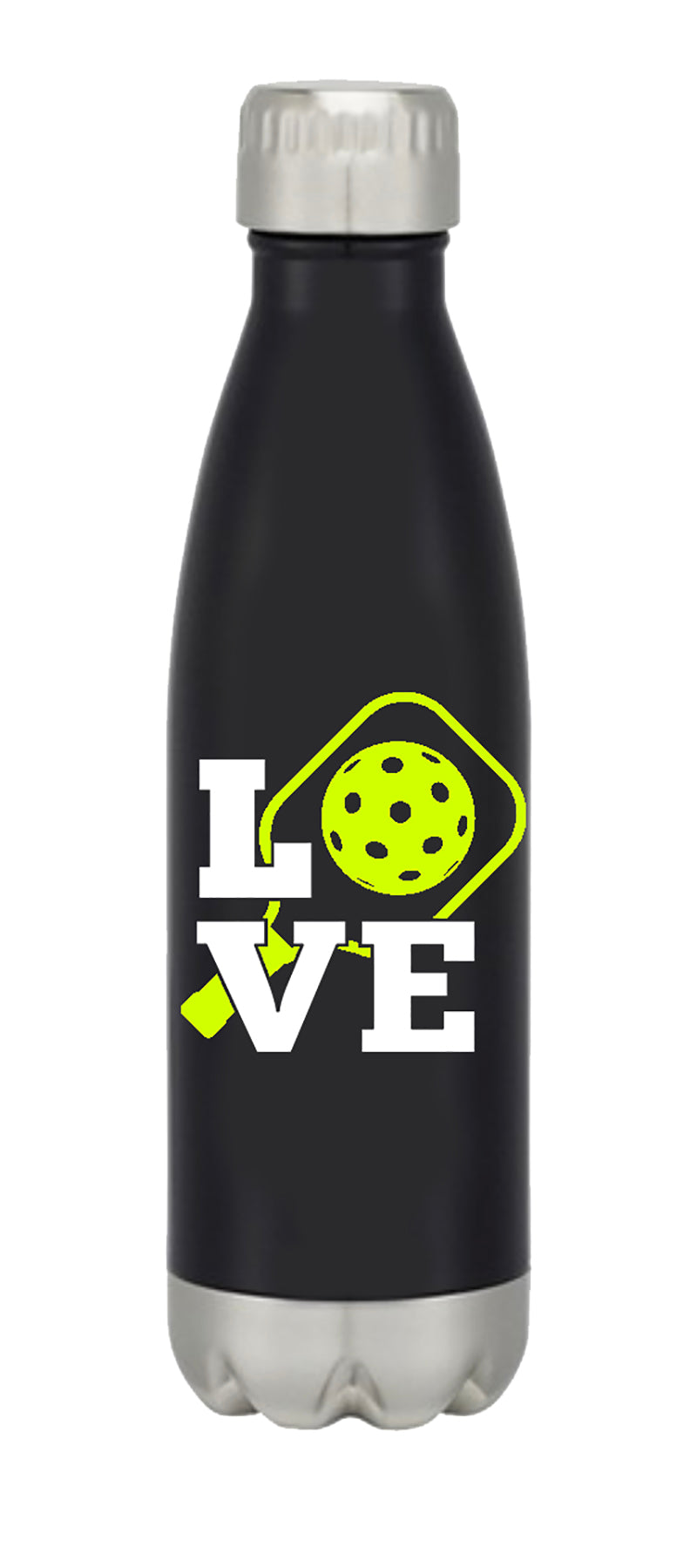 Love Pickleball Water Bottle (16oz.) (black) - Blk / Os